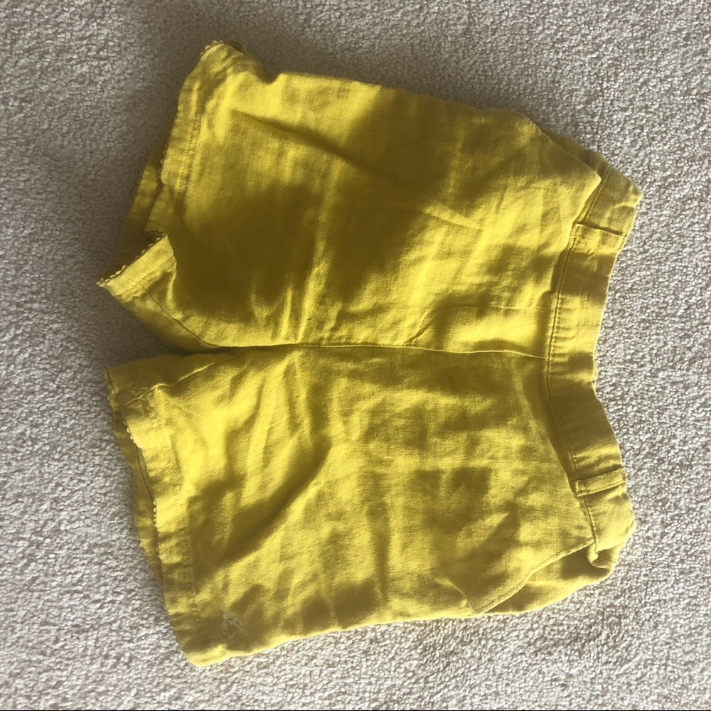 Mustard linen shorts